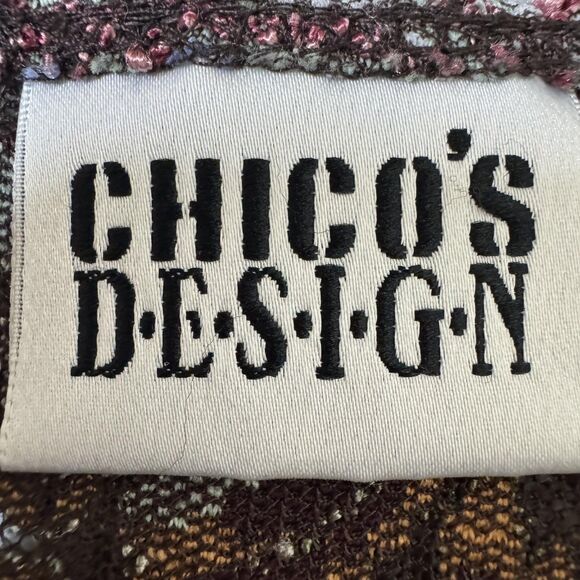 Chicos Design Tank Top Womens Size 2 Purple Blue Sheer Textured Knit Boho - Picture 3 of 8